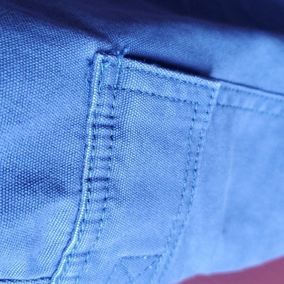 Eddie Bauer blue 6 pocket 98% cotton crop. Specially dyed size 10 - Picture 6 of 12